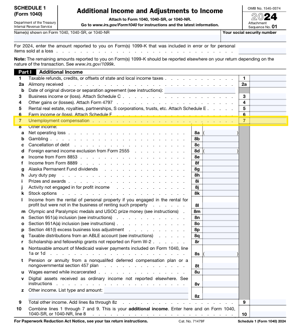 Paid Family Leave reported on line 7