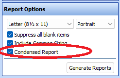 Condensed Report selection in Bukers BTA