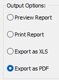 Exporting report options