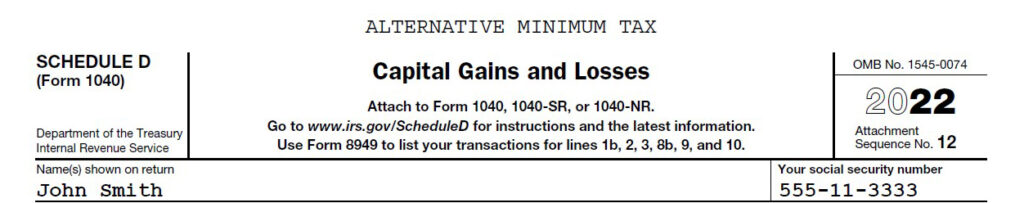 Schedule D - Alternative Minimum Tax
